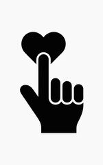 Obraz premium Digital Gesture of Affection: Hand Interacting with Heart Icon on White Background, Concept for Love, Like, Support, and Online Engagement, Perfect for Social Media Campaigns, Dating App Promotions,