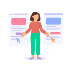 Page Optimization, enhancing website usability and conversions, Flat vector character illustration