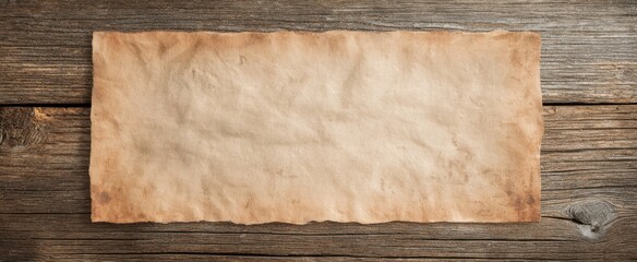 The Parchment Paper on Rustic Wooden Planks with Blank Vintage Texture