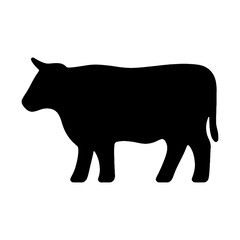 Fototapeta premium PNG Silhouette cow farm animal illustration.