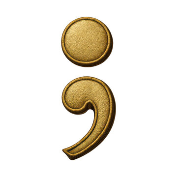 PNG Elegant golden semicolon design.