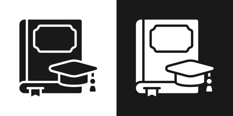 Course Certificate Icon In Black And White Glyph Style