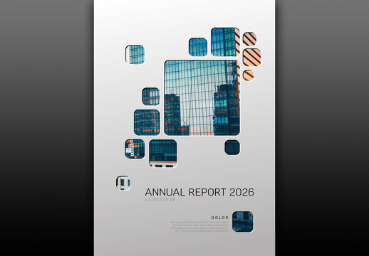 Modern Corporate Annual Report Cover Design with photo placeholder