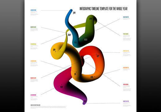 Abstract 3D Liquid Infographic Timeline Template for Business Planning