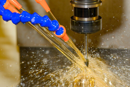 CNC Milling of Mold Part with Ball Nose End Mill and Oil Coolant