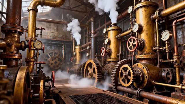 Steampunk industrial machinery