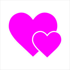 Valentine red heart icon. Heart shape Isolated on white background.