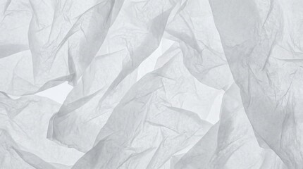 Obraz premium Crumpled White Tissue Paper Texture with Soft Translucent Wrinkles
