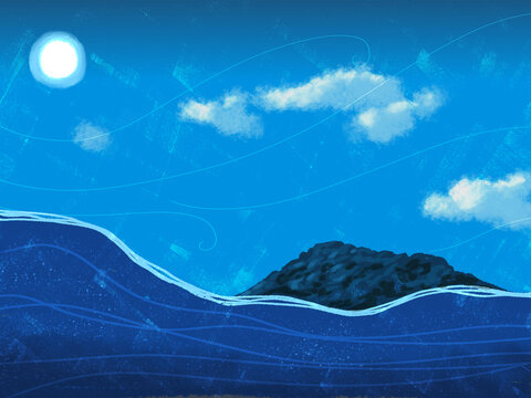Ocean, Sun and Island | Sea, Clouds, Sky, Breeze and Wind