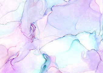 Soft pastel alcohol ink abstract background, light marble fluid texture