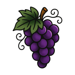 Naklejka premium PNG Vibrant grape cluster illustration