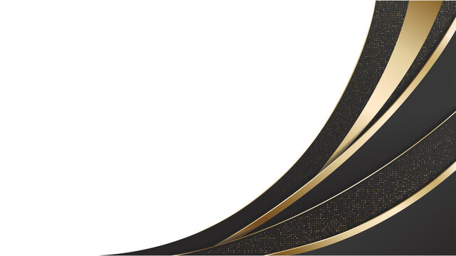 Premium Curved Gold Glitter Abstract Corner Frame Background