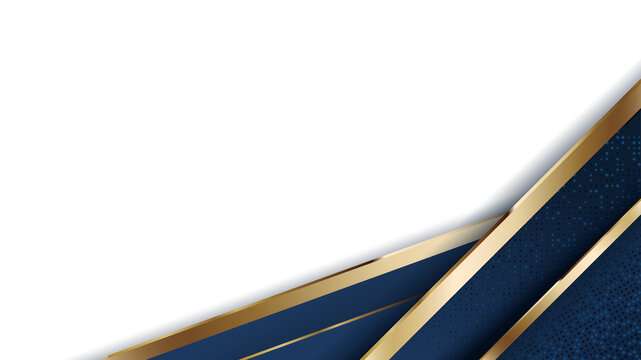 Elegant Minimal Blue Gold Glitter Corner Decoration Design