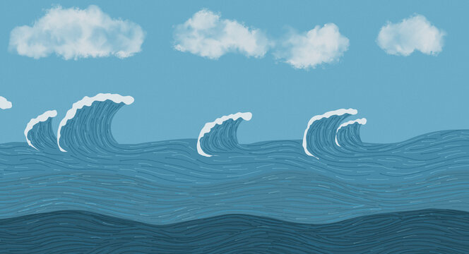 Ocean Waves Background Set | Part 4 of 4 | Sea, Clouds, Sky, Breeze and Wind