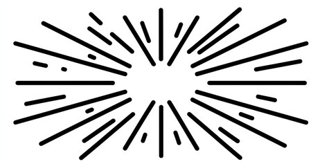 Obraz premium Black and white radial burst design with an open oval center, lines radiate outward