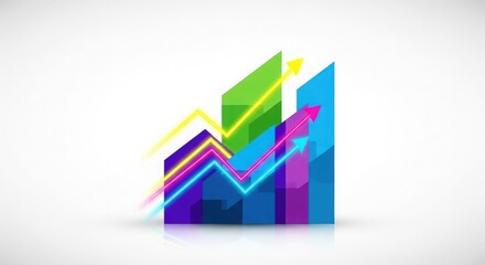 Colorful Geometric Growth Chart with Upward Trends