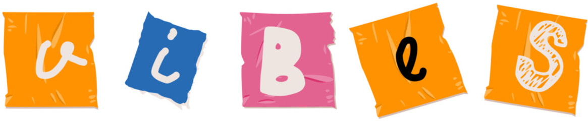 Vibes word in modern retro 90s aesthetic