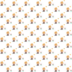 mixed seamless pattern, tree leaf animals etc