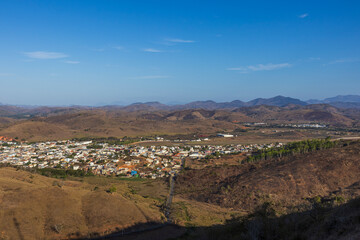 View of the city of Itaperuna, located in the northwest of the state of Rio de Janeiro, in a rural area and mountains. Brazil.