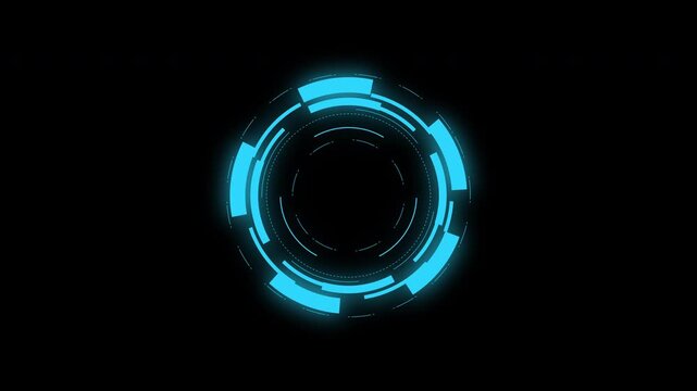 Blue hud target futuristic circle display ui element ideal for sci-fi projects, data visualization, gaming interfaces, and technological backgrounds.