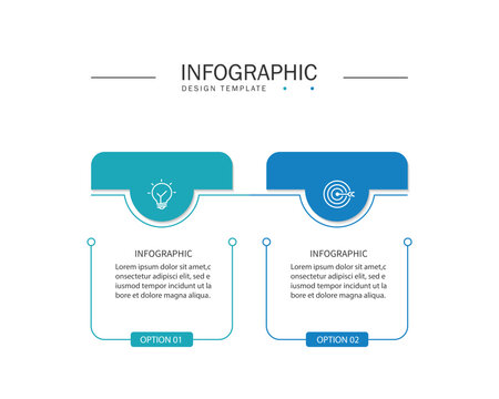 Business infographic template. 2 Step timeline journey. Process diagram, Infographic elements vector illustration.