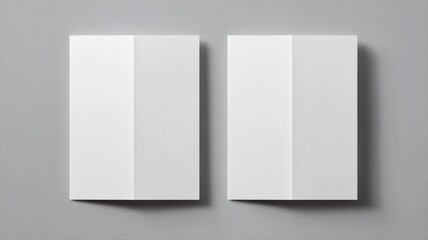 Two White Rectangular Paper Boxes Displayed Against a Gray Background for Mockups and Product Presentation