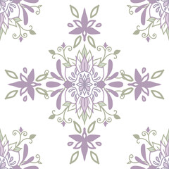 Fototapeta premium Elegant Purple Floral Seamless Pattern for Fabric and Wallpaper