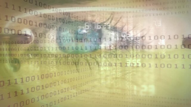 Animation of data processing over eye