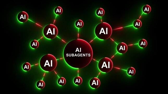 Ai tools or neon box. Multi function for AI technology motion background. Multi agent AI systems, Automate daily Tasks Smart AI solutions improve efficiency, Automate repetitive work. flicker.