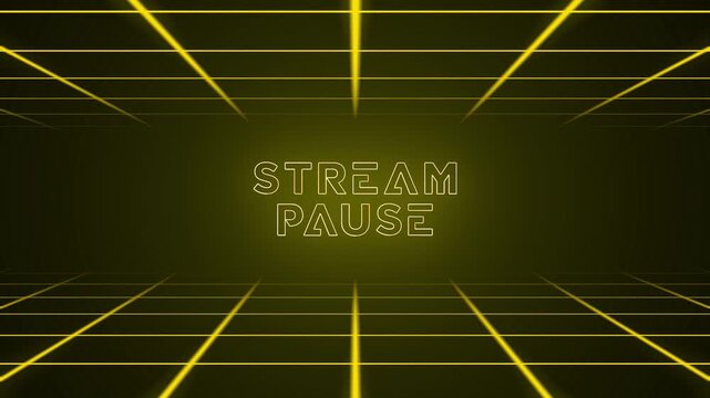 Be Right Back Stream Pause Video Background Retro Grid Motion Graphic	
