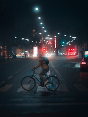 Night street scene in graz