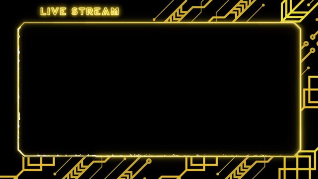 Tech frame Neon Motion Graphic Infinite Live Stream Background Obs Overlay And Streaming Overlay	
