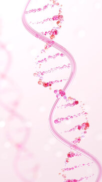Exosome inspired PDRN DNA helix for collagen and peptide delivery, longevity skincare, 3D rendering