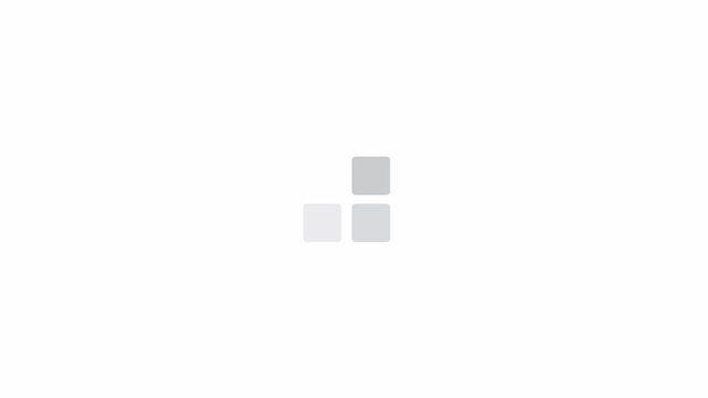 Square spots rotation loading animation. Loading wheel animation. Animated spinning load icon. Animated loading spinner with gray dots rotation.