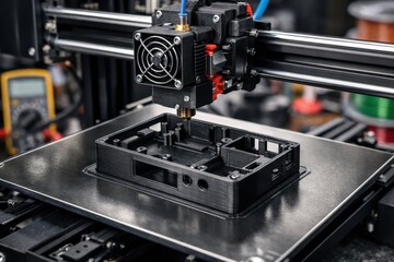 Advanced 3D Printer in Action Creating Complex Plastic Model Component