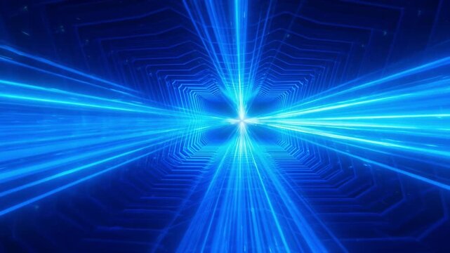 vibrant blue light beam explosion in dark futuristic digital background for tech presentation and marketing materials