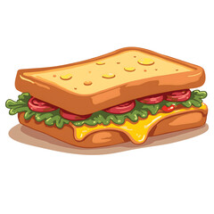 Delicious Cartoon Club Sandwich