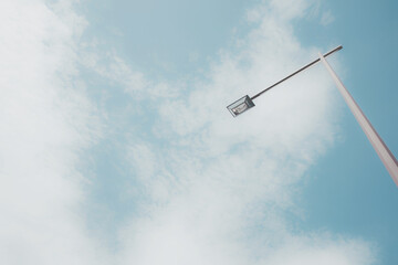 Street light and the blue sky for copy space.