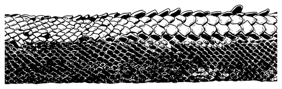 Hand drawn reptile skin texture with detailed snake scales pattern