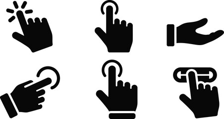 Fototapeta premium Hand icons for computer mouse actions