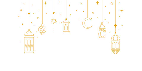 Golden islamic lantern ramadan kareem background. Islamic decorative lanterns Illustration, ramadan lantern, eid lantern. © MD AL AMIN