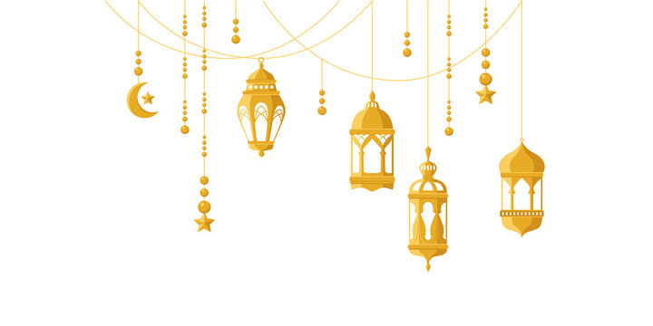 Golden islamic lantern ramadan kareem background. Islamic decorative lanterns Illustration, ramadan lantern, eid lantern.