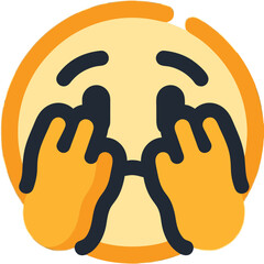 Obraz premium Shy Emoji Covering Eyes Vector Illustration with Flat Design for Digital Communication and Social Media Reactions, Expressing Embarrassment or Peekaboo Concept