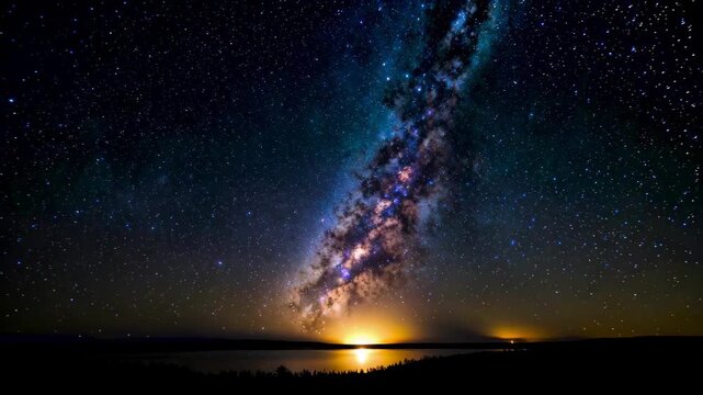 Galaxy starry sky landscape under the night sky