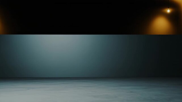Empty concrete space featuring a textured gray floor extending into a dark, smoky, and moody atmospheric background, providing a minimal stage for product display or abstract concepts