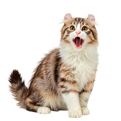 Obraz premium Playful American Curl Cat with Open Mouth Expression