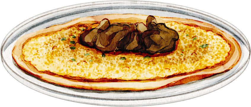 watercolor mansaf lamb jameed