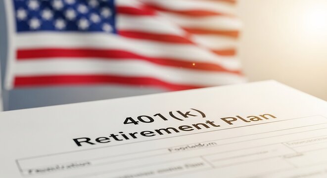 401(k) Retirement Plan Document with American Flag