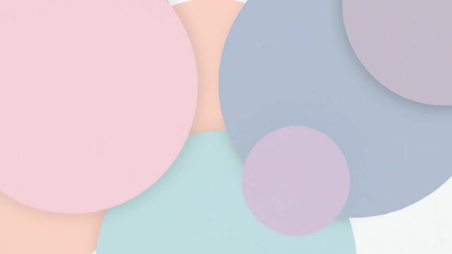 Soft pastel colored geometric shapes overlapping in abstract composition