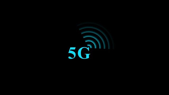 5G network Wi-fi icon concept loop animation video.Technology Network Digital Data and Social network worldwide Connection Background Concept. 4k 60 fps.